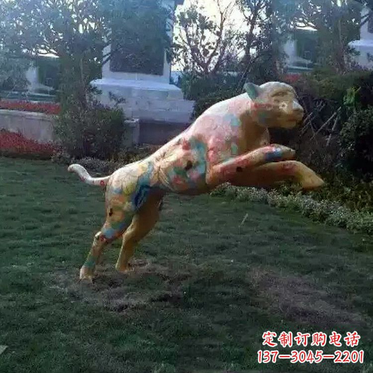 宁夏豹子玻璃钢雕塑——精美动物摆件