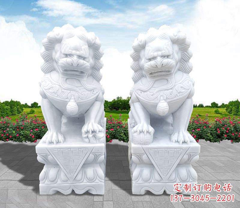 宁夏狮子雕塑招财福运的象征