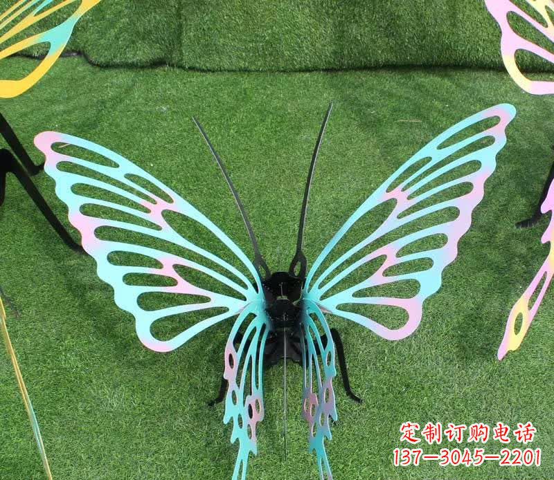 宁夏彩色不锈钢镂空蝴蝶雕塑精美又充满生机