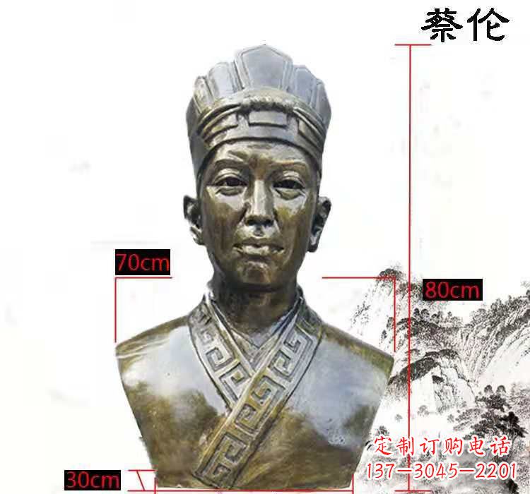 宁夏蔡伦雕塑象征着中国文化的传承