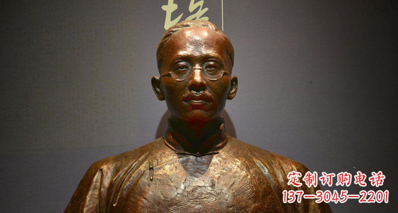 宁夏蔡元培传承新中国先驱精神的铜雕