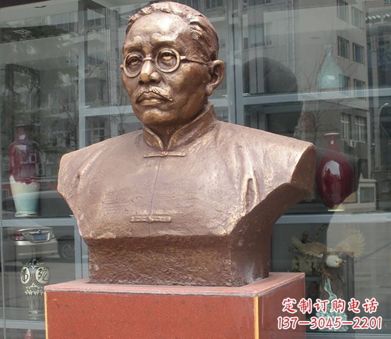 宁夏蔡元培雕塑传承睿智的象征