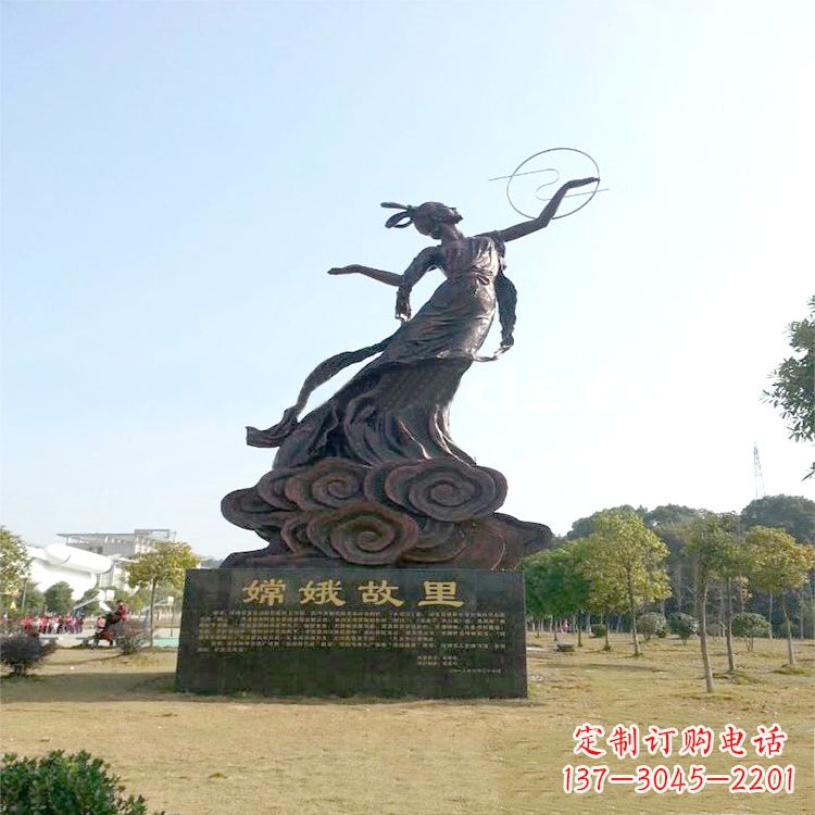 宁夏嫦娥奔月雕塑-景区园林神话人物雕像