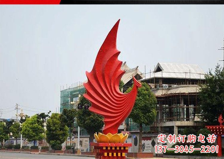 宁夏城市的至高象征——不锈钢凤凰雕塑