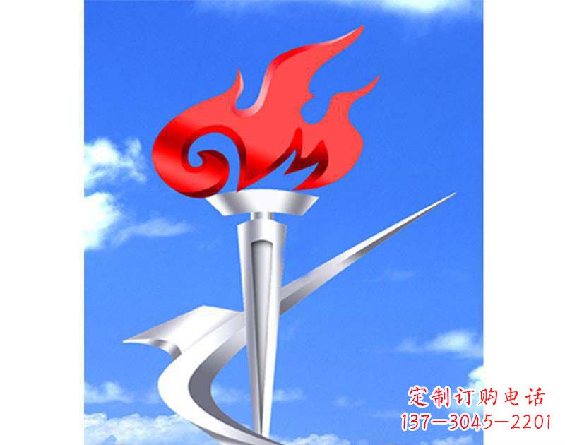 宁夏城市文化的象征——不锈钢火炬雕塑