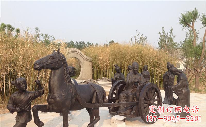 宁夏城市公园的马车雕塑