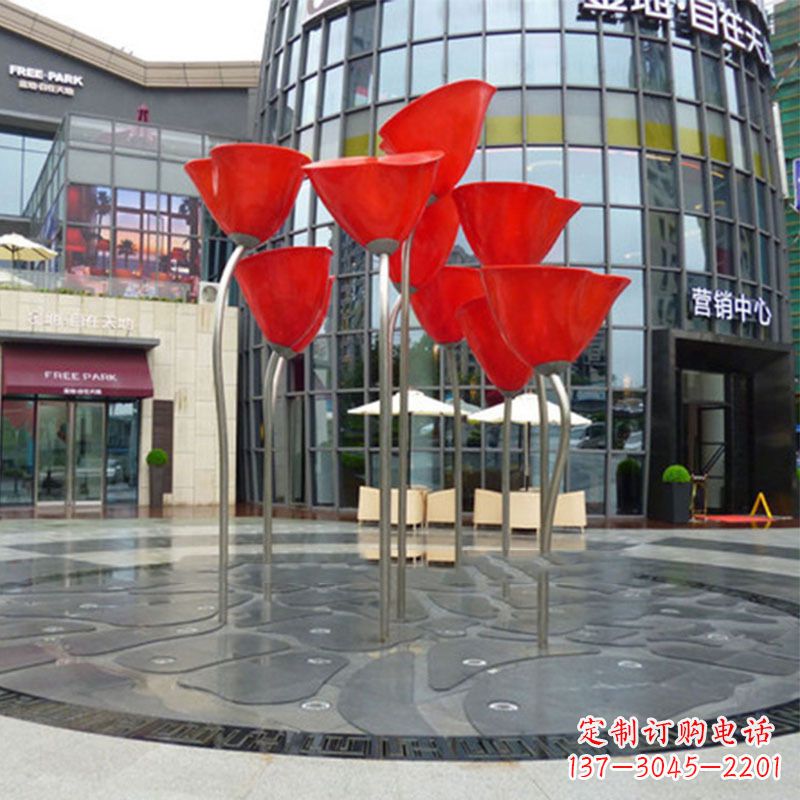 宁夏玫瑰雕塑点缀城市景观的绚烂之美