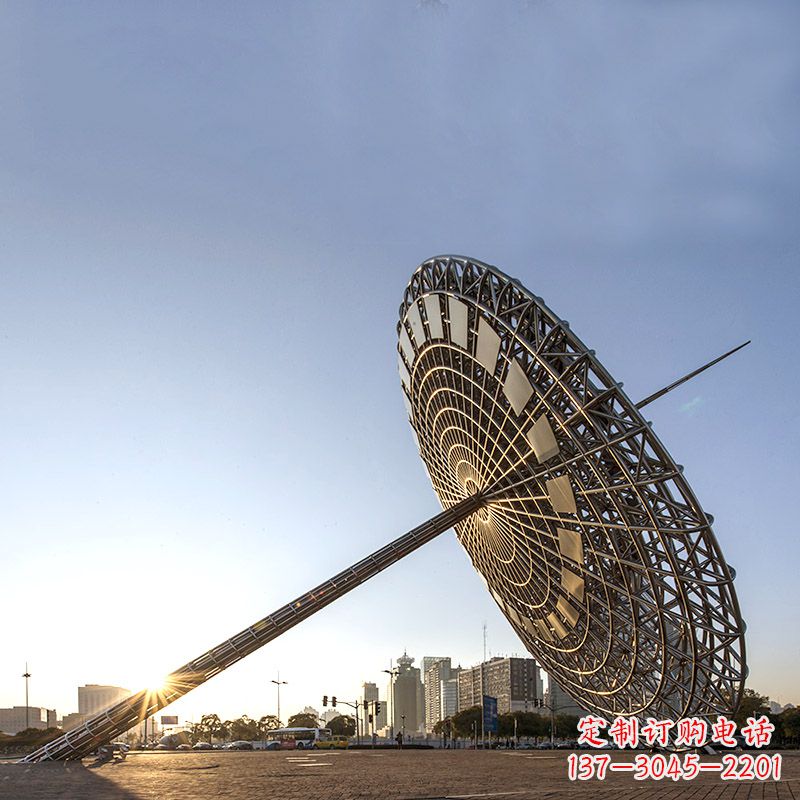 宁夏引领城市风采的大型不锈钢创意日晷雕塑