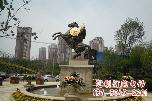 宁夏铸造城市象征——铜马战士雕塑