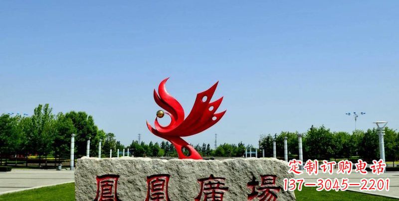 宁夏不锈钢凤凰雕塑奔放优雅的艺术之作