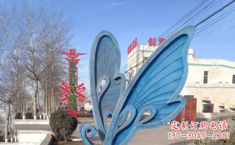 宁夏抽象不锈钢蝴蝶雕塑把美丽永久定格