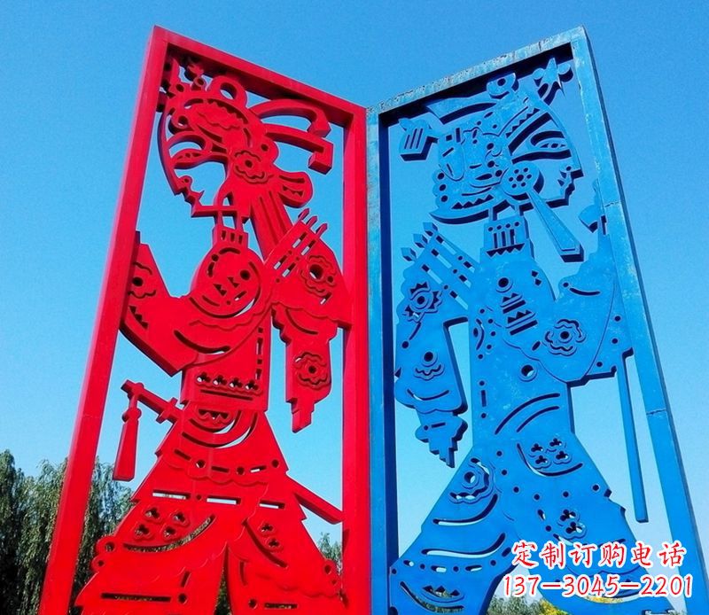 宁夏精美的皮影戏雕塑