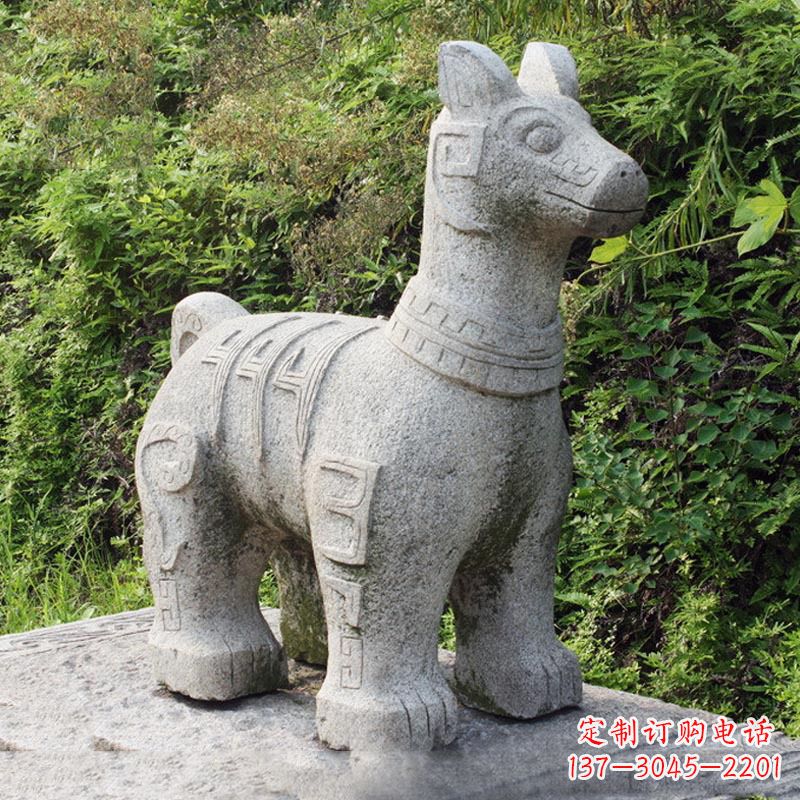 宁夏抽象大理石生肖狗石雕摆件