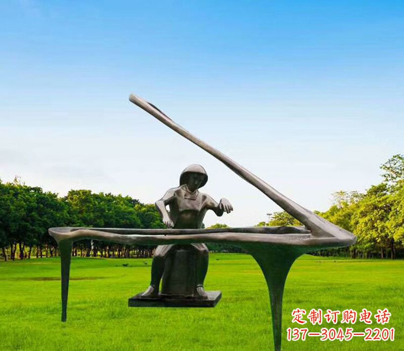 宁夏钢琴之音铸成雕塑