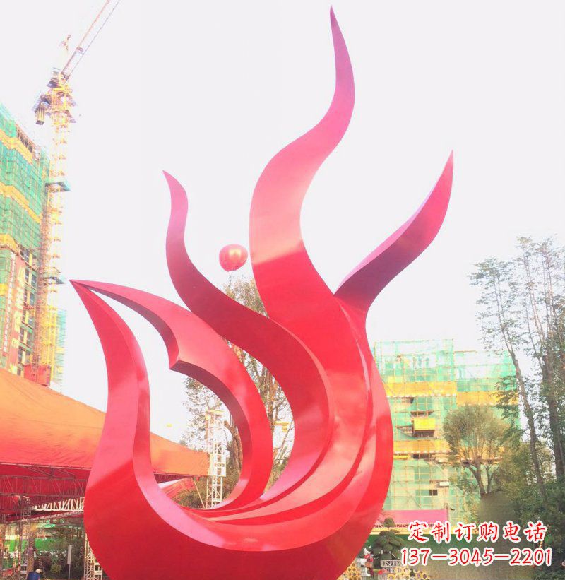 宁夏抽象凤凰广场不锈钢雕塑