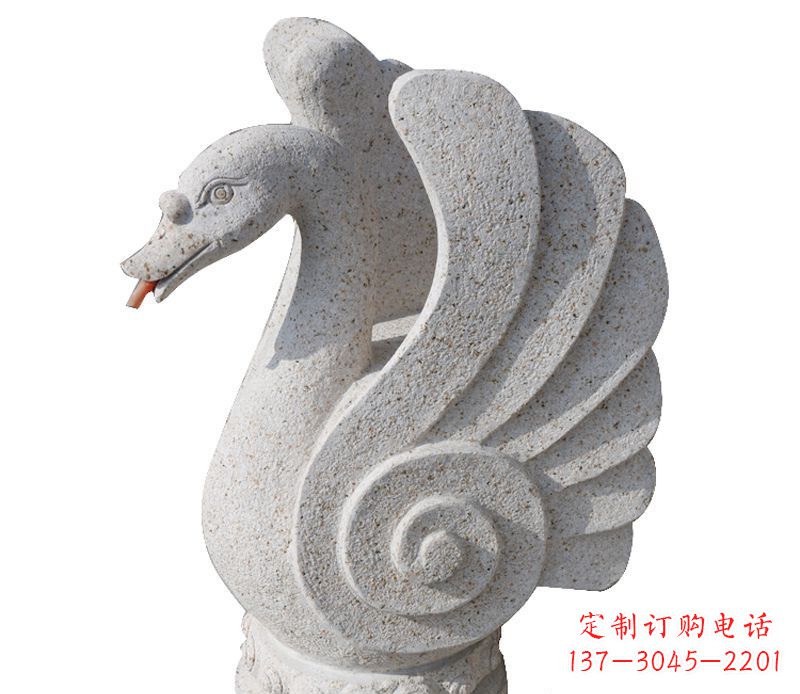宁夏抽象喷水天鹅石雕 (2)
