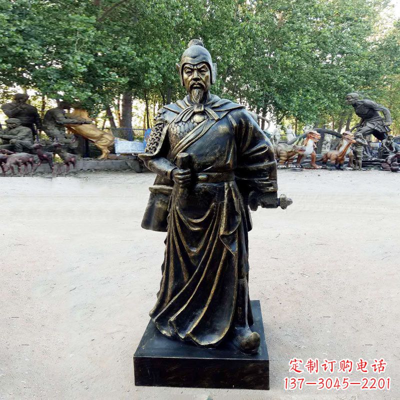 宁夏初唐名将历史著名人物李靖玻璃钢仿铜雕塑像