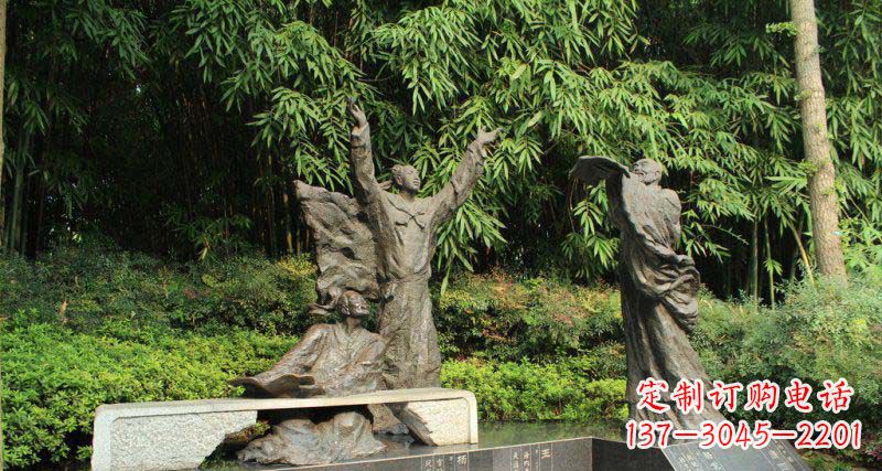 宁夏昔日名人的铜雕传承