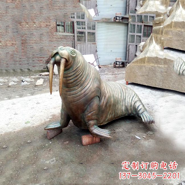 宁夏纯铜海豹雕塑