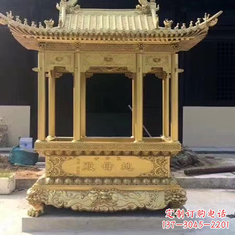 宁夏纯铜龙凤香炉雕塑精美绝伦