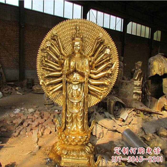 宁夏纯铜千手观音铜像