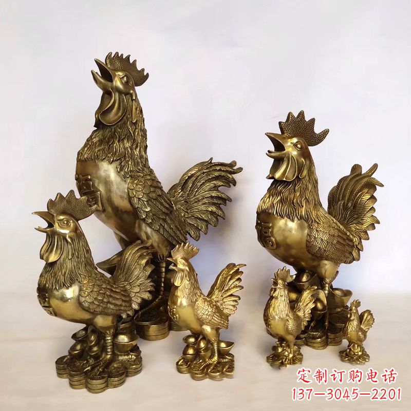 宁夏鸡雕塑纯铜打造的精美艺术品