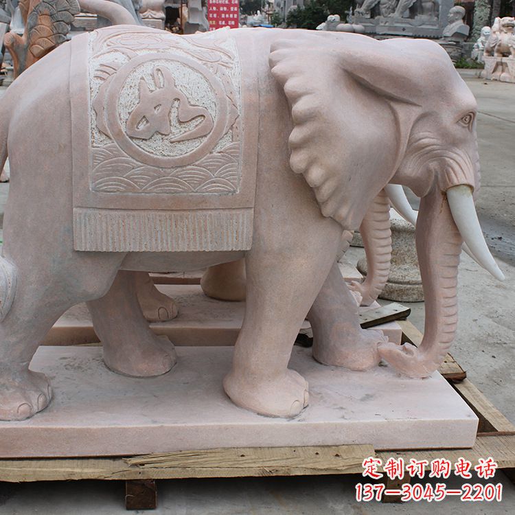 宁夏祠堂门口大象石雕
