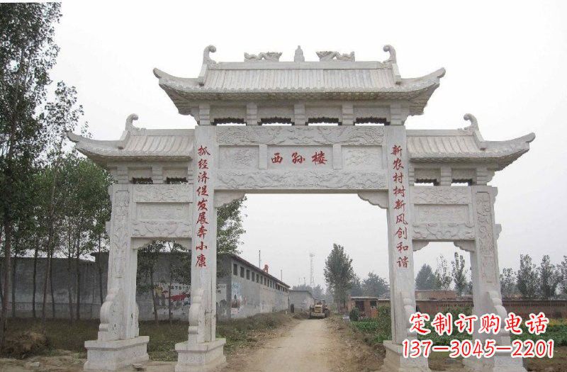 宁夏古老的牌坊石雕——传承文化的象征