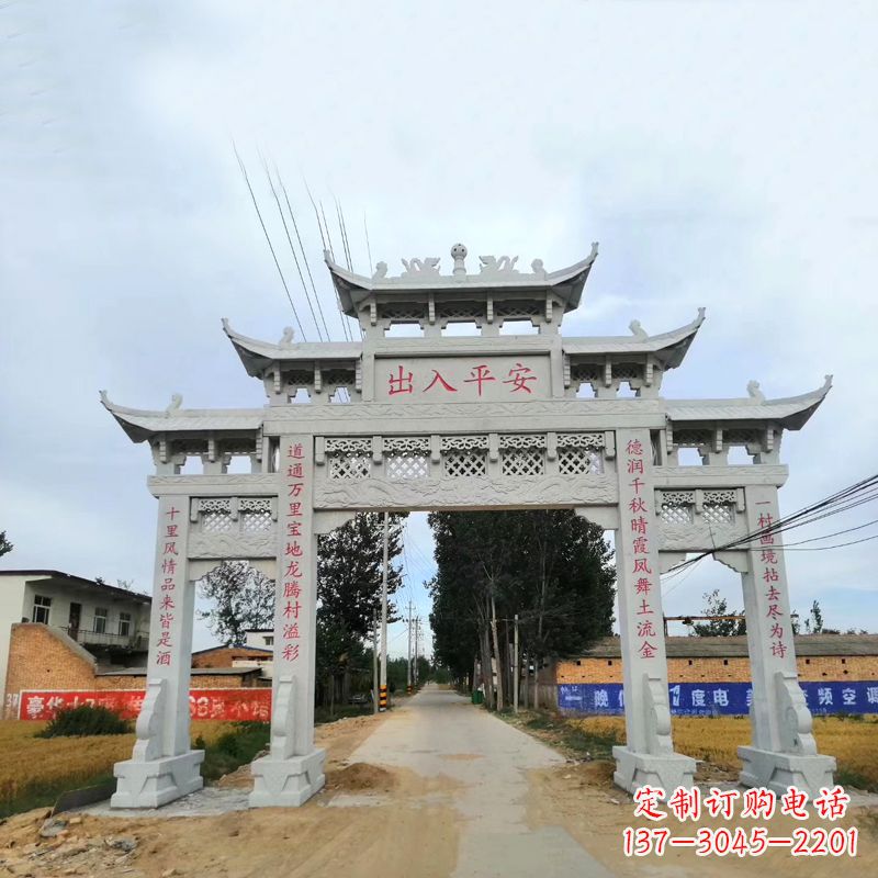 宁夏石雕牌楼传承民间文化的艺术珍品