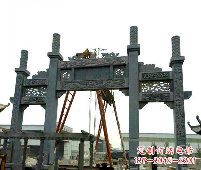 宁夏村庄牌坊雕塑传承历史文化