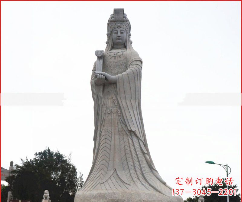 宁夏大理石大型妈祖神像雕塑
