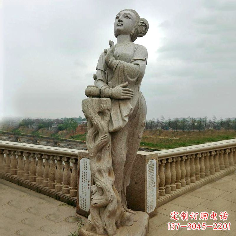 宁夏公园广场的貂蝉雕塑古代四大美女之一