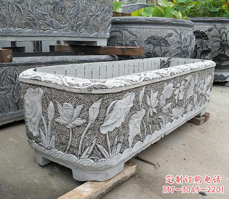 宁夏大理石菊花水缸雕塑