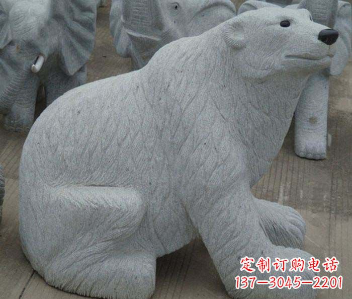 宁夏精美大理石雕刻的北极熊