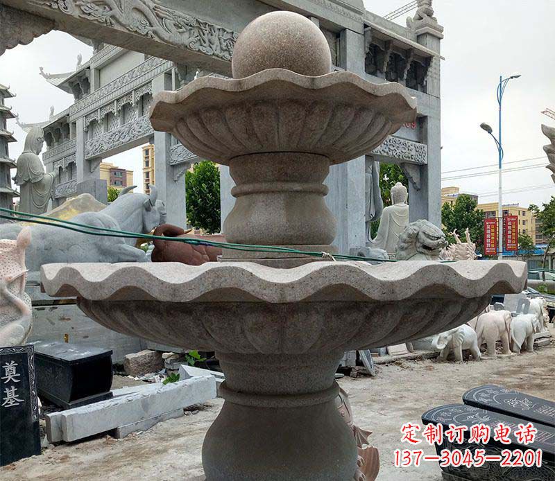 宁夏大理石多层喷泉石雕