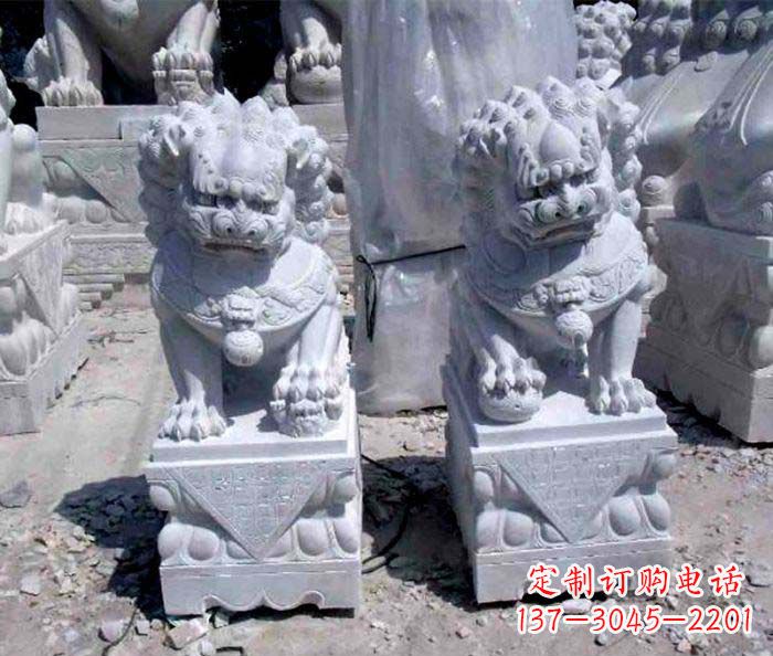 宁夏大理石仿古石狮子
