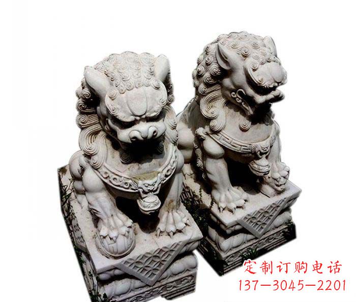 宁夏大理石仿古石狮子雕塑