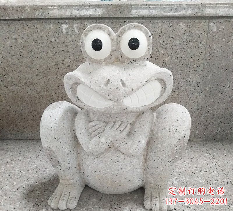 宁夏大理石公园精美青蛙雕塑