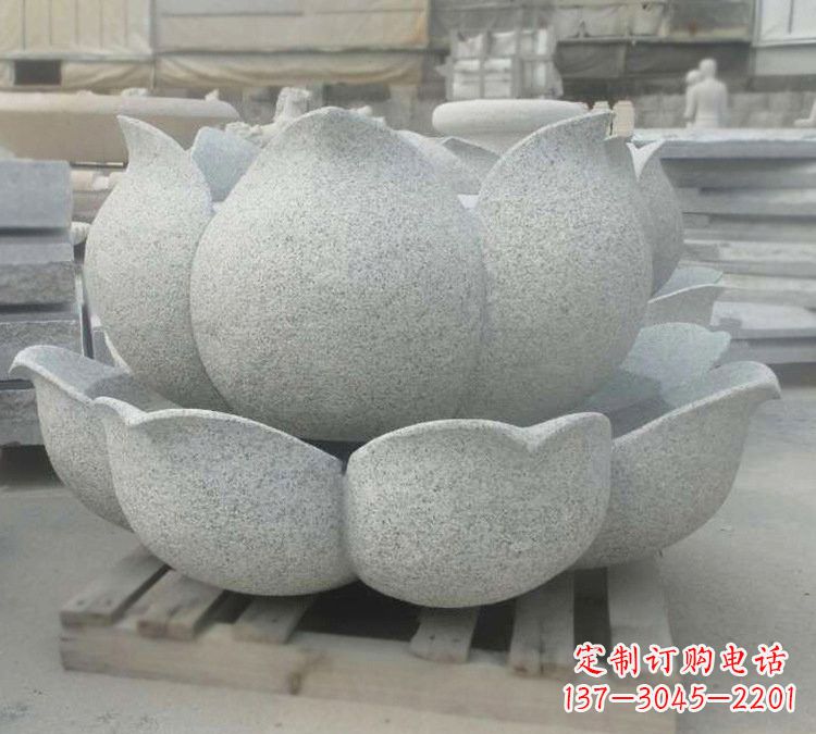 宁夏高雅精美的大理石公园莲花喷泉雕塑