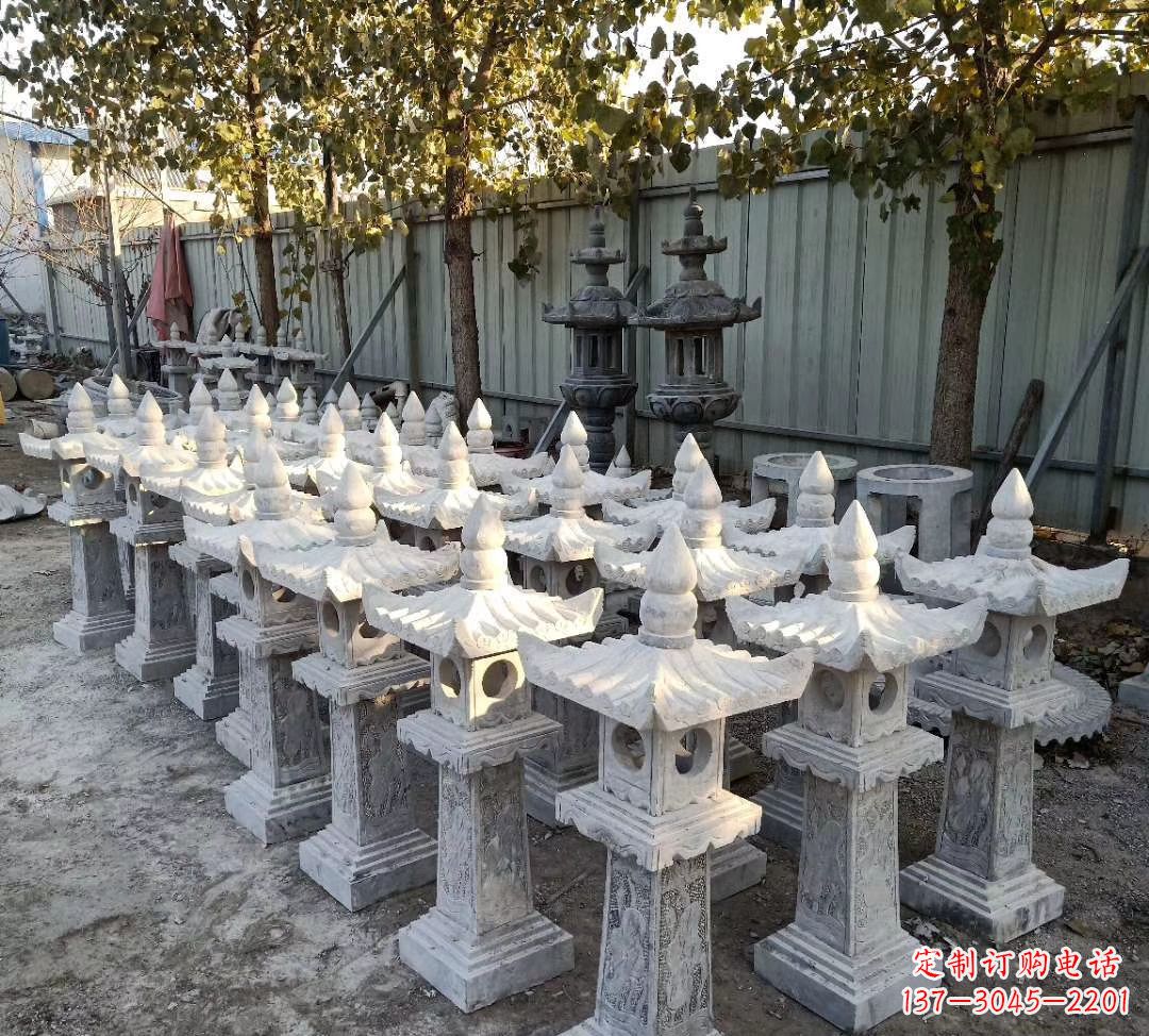 宁夏优雅摩登,大理石公园石灯雕塑