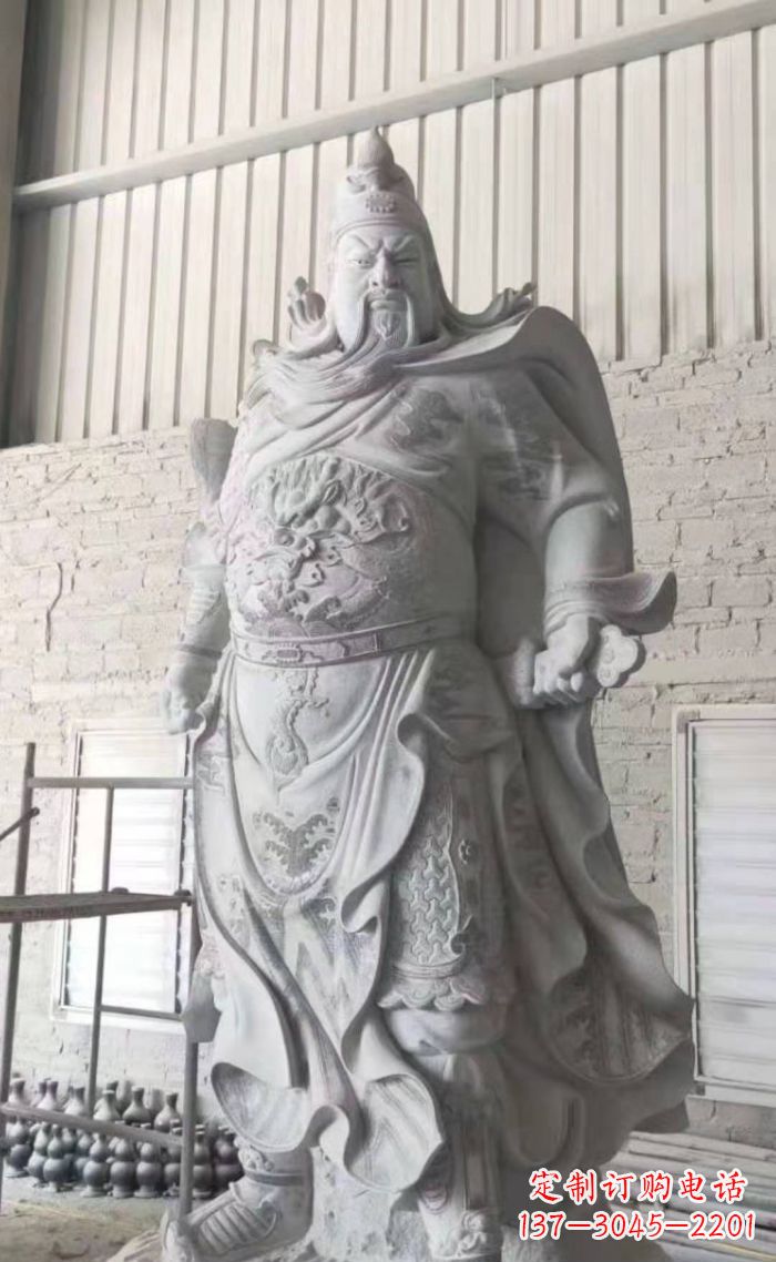 宁夏大理石关公雕塑,精美绝伦