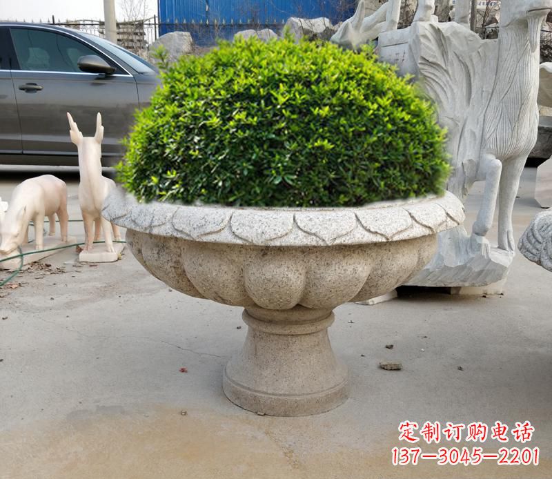 宁夏优雅大理石花盆雕塑