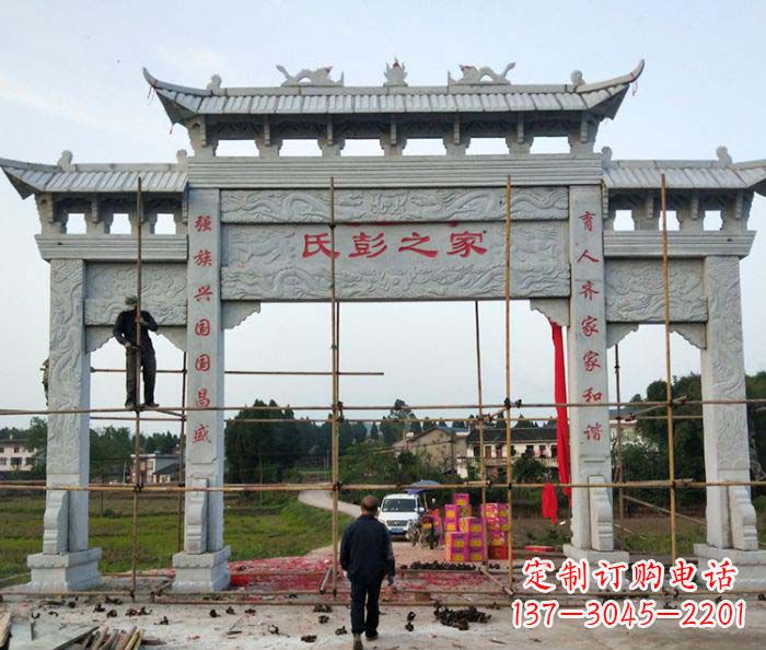 宁夏大理石牌坊雕塑,精致美观,传承古风