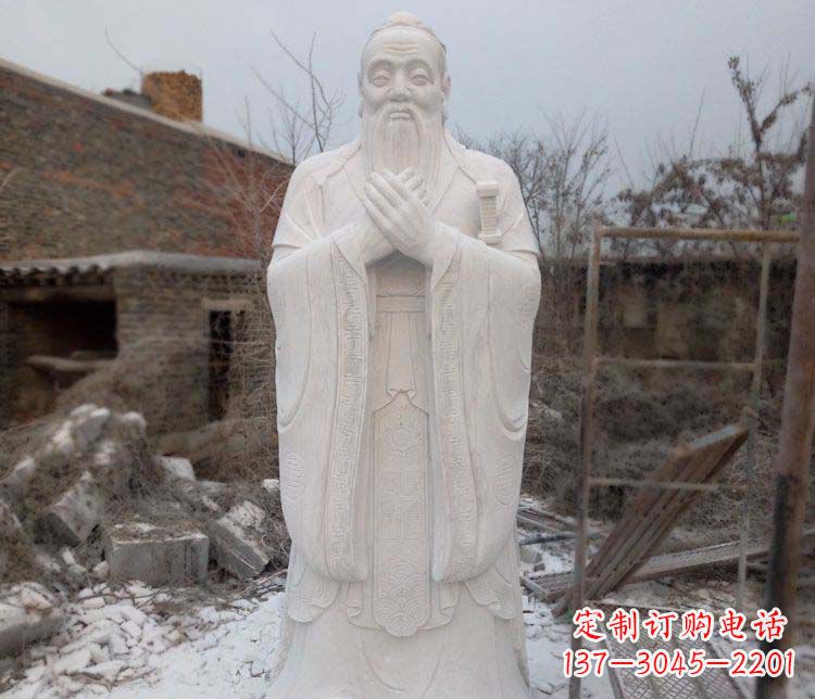 宁夏大理石孔子行教像古代名人石雕