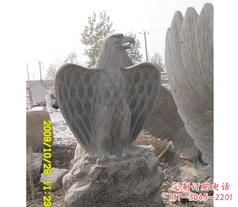 宁夏大理石老鹰雕塑,高贵雄威气势