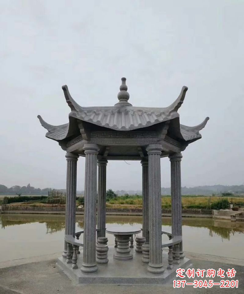 宁夏大理石凉亭石雕塑,优雅经典无双