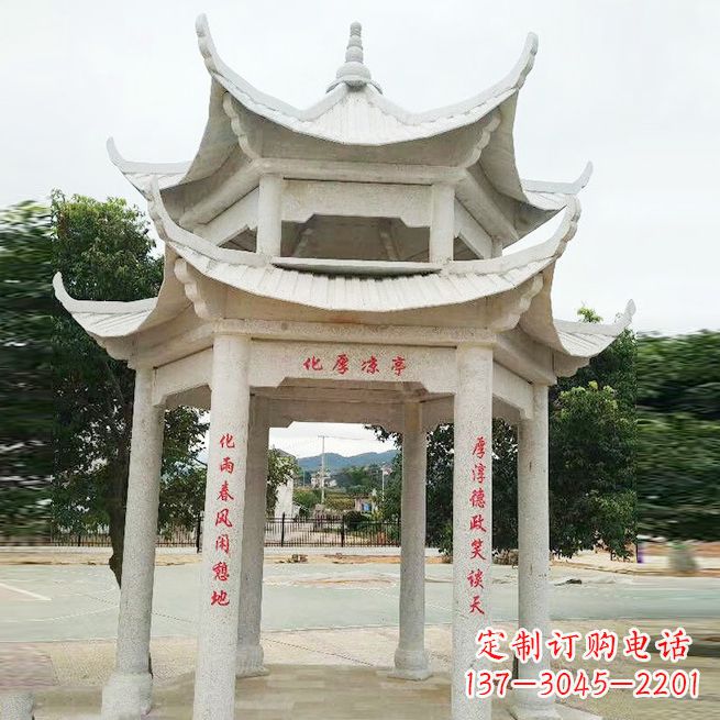 宁夏大理石凉亭双层雕塑