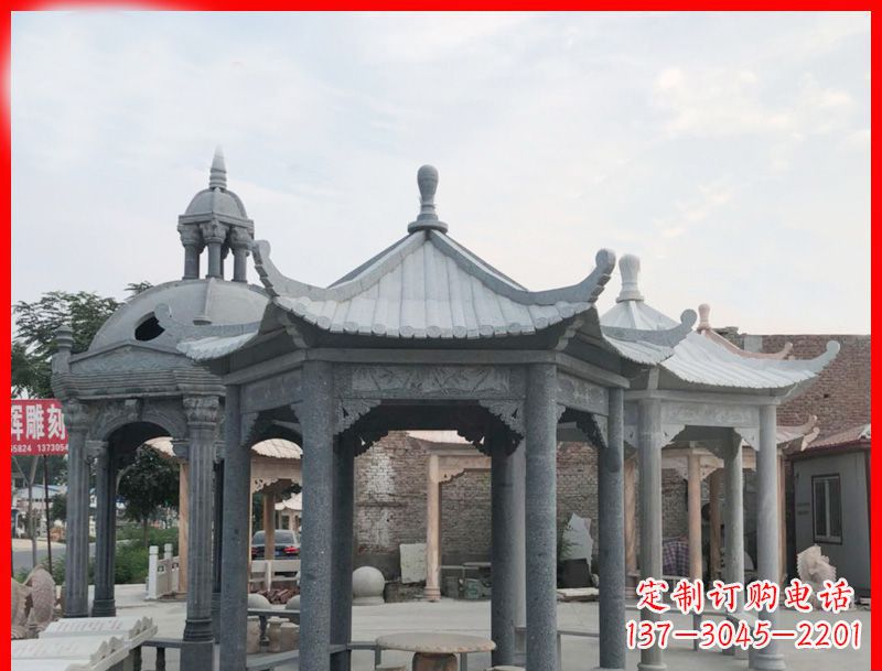 宁夏六角凉亭石雕