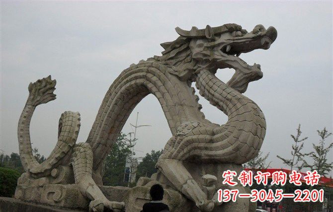 宁夏大理石龙雕塑,象征着力量与尊贵