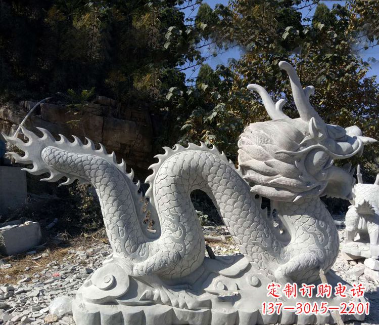 宁夏精美大理石龙雕塑